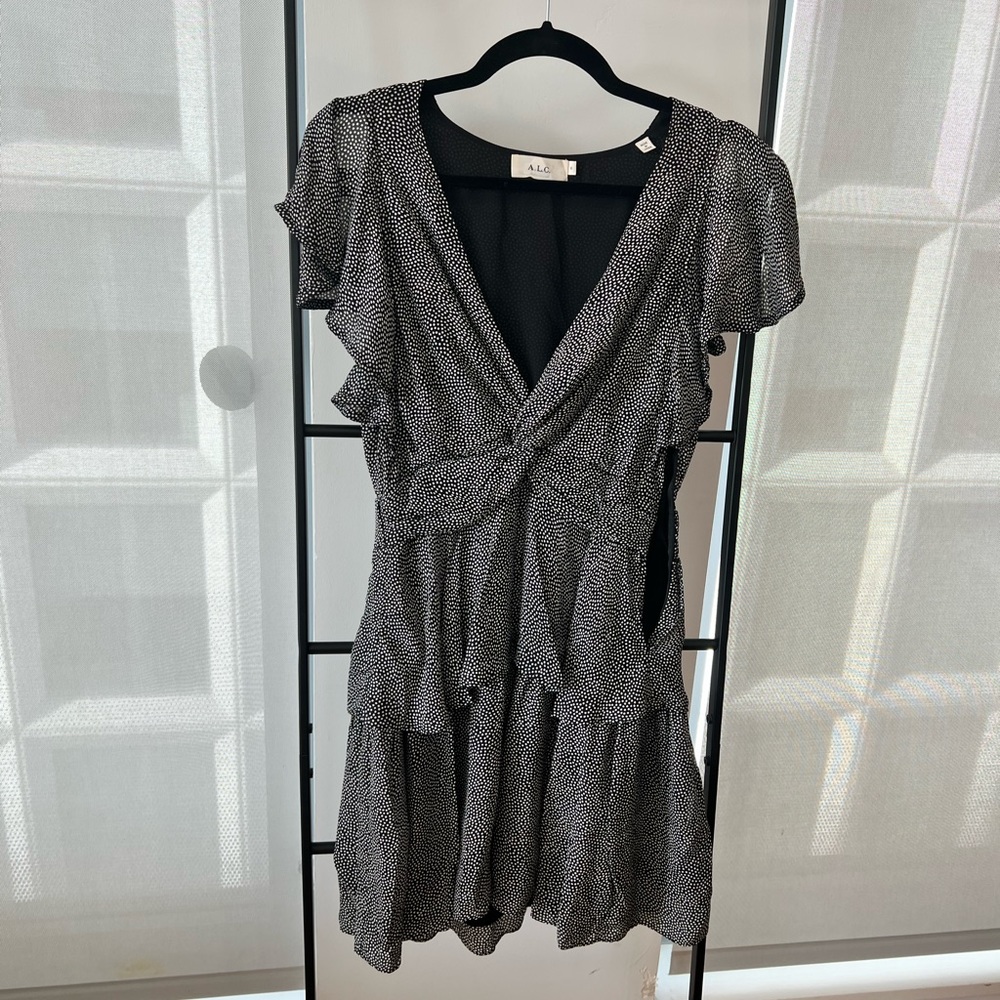 ALC Women’s Black and White Dress - Size 6